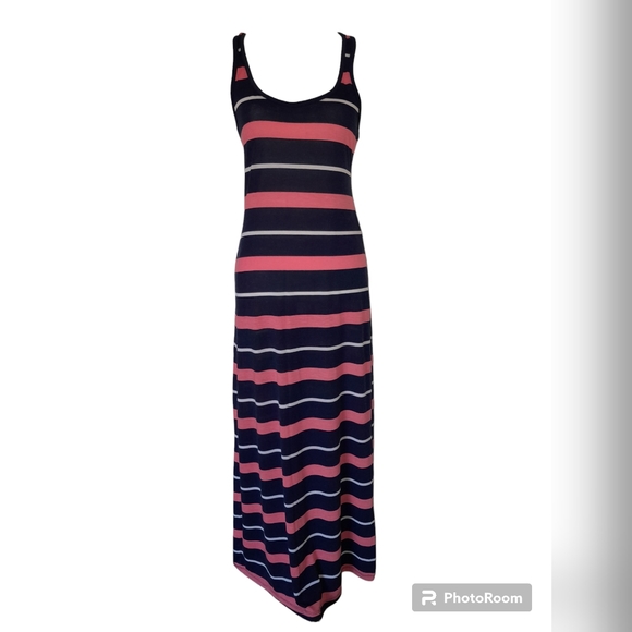 Dresses & Skirts - Pink and Blue Striped Maxi Dress